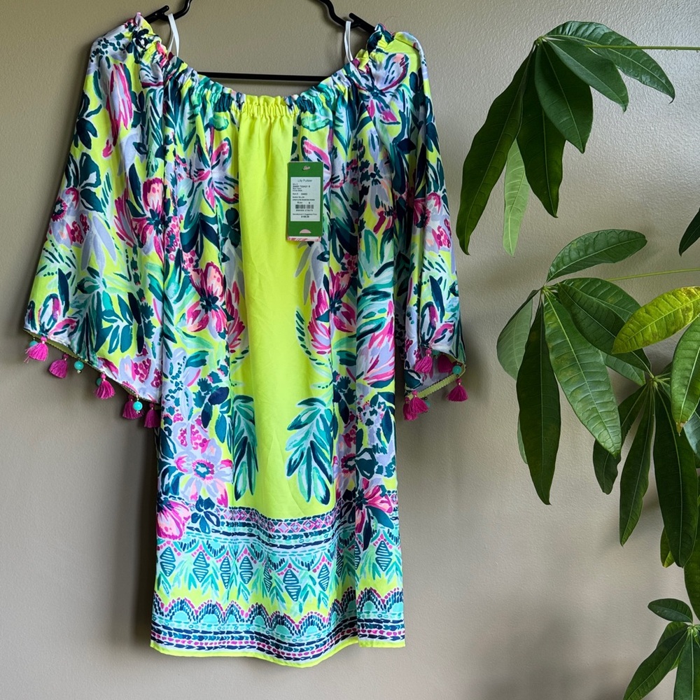 Lilly Pulitzer Payge Dress Bauble Yellow Lemur Alone